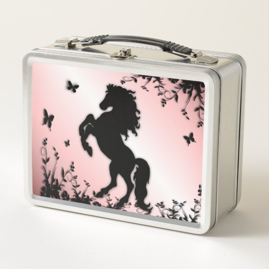 Lunch Box Élevage noir stallion rose (Devant)
