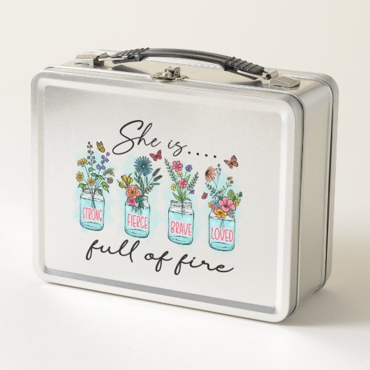Lunch Box Elle est pleine de feu - Autonomisation florale dy (Devant)