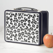 Lunch Box Empreinte de léopard en noir et blanc avec gris / (En situation)