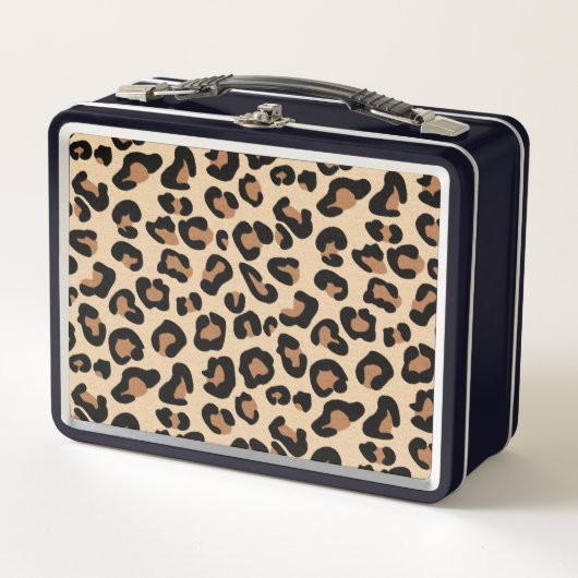 Lunch Box empreinte de léopard, Noir, Brown, Rouille et Tan (Devant)