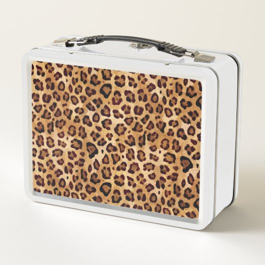 Lunch Box Empreinte de léopard Rustic Texture Nom de l'ajout (Dos)