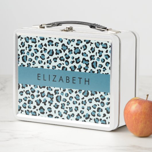 Lunch Box Empreinte de léopard, Spots, Leopard Bleu, Votre N (En situation)