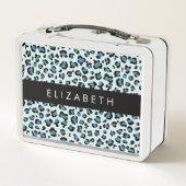 Lunch Box Empreinte de léopard, Spots, Leopard Bleu, Votre N (Dos)