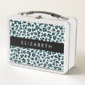 Lunch Box Empreinte de léopard, Spots, Leopard Bleu, Votre N (Devant)