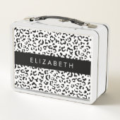 Lunch Box Empreinte de léopard, Spots, Noir Et Blanc, Votre  (Dos)