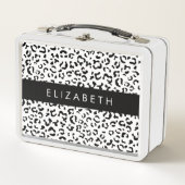 Lunch Box Empreinte de léopard, Spots, Noir Et Blanc, Votre  (Devant)