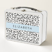 Lunch Box Empreinte de léopard, Spots, Noir Et Blanc, Votre (Devant)