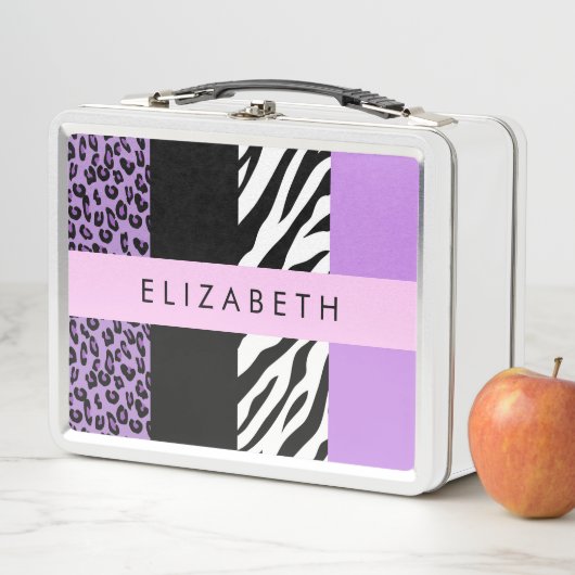 Lunch Box Empreinte de léopard, Zebra Print, Purple, Votre n (En situation)
