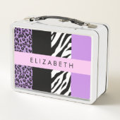 Lunch Box Empreinte de léopard, Zebra Print, Purple, Votre n (Dos)