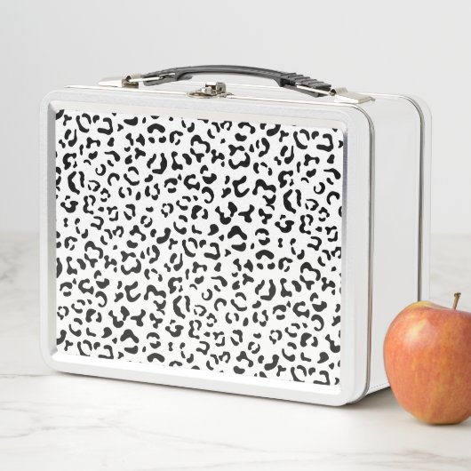 Lunch Box Empreinte de léopard, Zones Léopard, Noir Et Blanc (En situation)