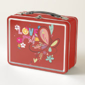 Lunch box en métal seventies vintage (Voorkant)
