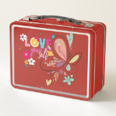 Lunch box en métal seventies vintage (Achterkant)