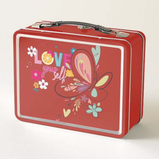 Lunch box en métal seventies vintage (Dos)