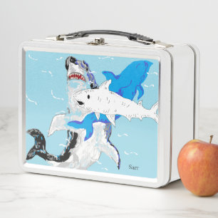 Lunch box en métal: Vie marine