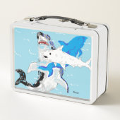 Lunch box en métal: Vie marine (Dos)