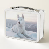 Lunch Box Enchanter White Husky Dog dans la neige (Dos)