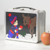 Lunch Box Enfant et renne la nuit (En situation)