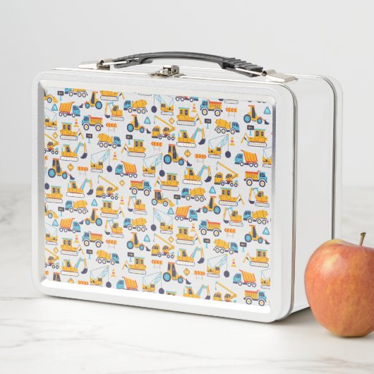 Lunch Box Enfants Construction Camions de vidange Motif Scho (En situation)