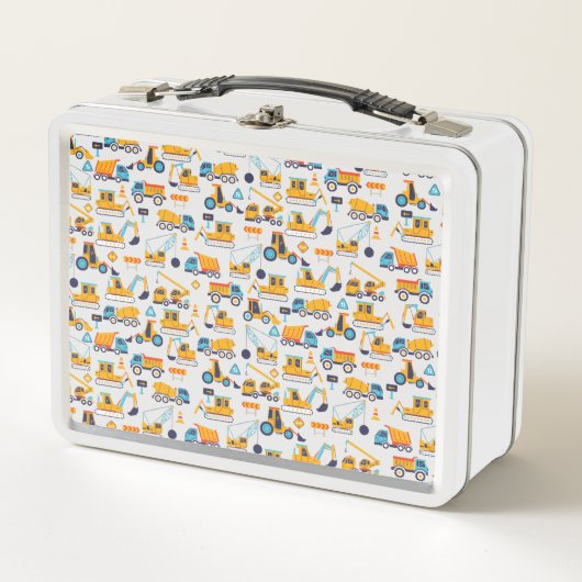 Lunch Box Enfants Construction Camions de vidange Motif Scho (Devant)
