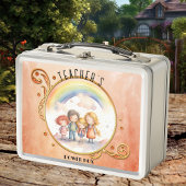Lunch Box Enfants mignons Terra Cotta Enseignant Arc-en-ciel