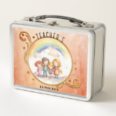 Lunch Box Enfants mignons Terra Cotta Enseignant Arc-en-ciel (Devant)