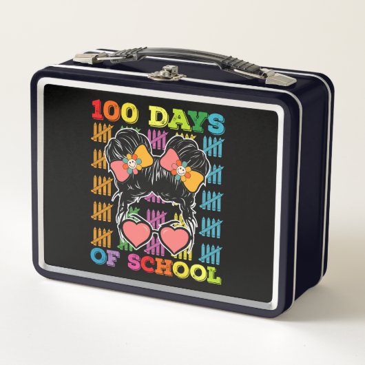 Lunch Box Enseignant Chignon Méssé 100 Jours D'école (Devant)