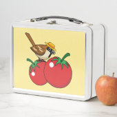 Lunch Box Épervier de Louvain biologique mangeant de la toma (En situation)