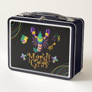 Lunch Box Épis/trompette/masque/fleur de lis Mardi Gras