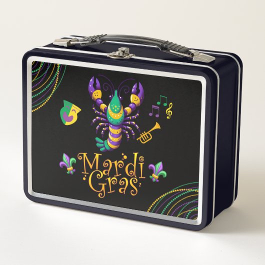 Lunch Box Épis/trompette/masque/fleur de lis Mardi Gras (Devant)