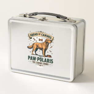 Lunch Box Équipe de Canidés Graphique Vintage de Chien avec