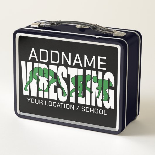 Lunch Box Équipe de lutte AJOUTER TEXTE École Varsity Lutteu (Dos)
