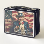 Lunch Box Esprit de liberté en rouge, blanc et bleu (Dos)