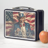 Lunch Box Esprit de liberté en rouge, blanc et bleu (En situation)