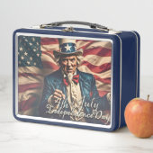 Lunch Box Esprit de liberté en rouge, blanc et bleu (En situation)