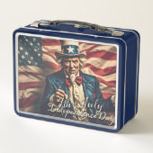 Lunch Box Esprit de liberté en rouge, blanc et bleu (Dos)