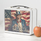 Lunch Box Esprit de liberté en rouge, blanc et bleu (En situation)