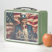 Lunch Box Esprit de liberté en rouge, blanc et bleu (En situation)