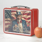 Lunch Box Esprit de liberté en rouge, blanc et bleu (En situation)