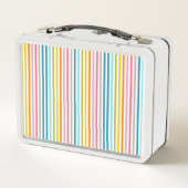 Lunch Box Été Arc en ciel rayures Monogramme Script (Dos)
