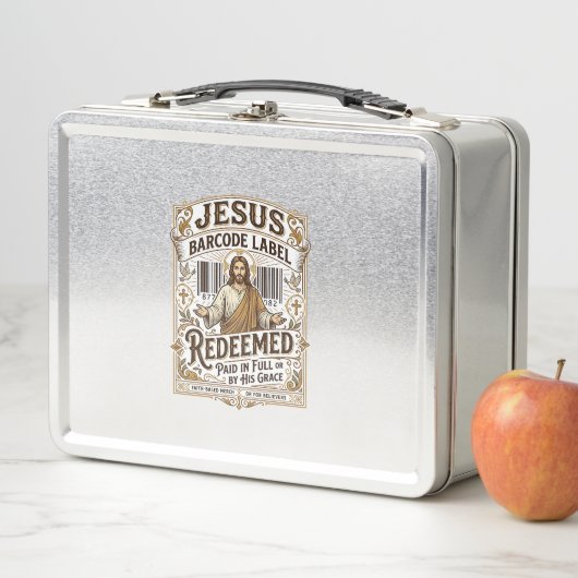 Lunch Box Étiquette de code-barres Jésus Rédimé Jésus Code-b (En situation)