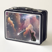 Lunch Box Étoile de tir de l'espace de chat noir (Dos)