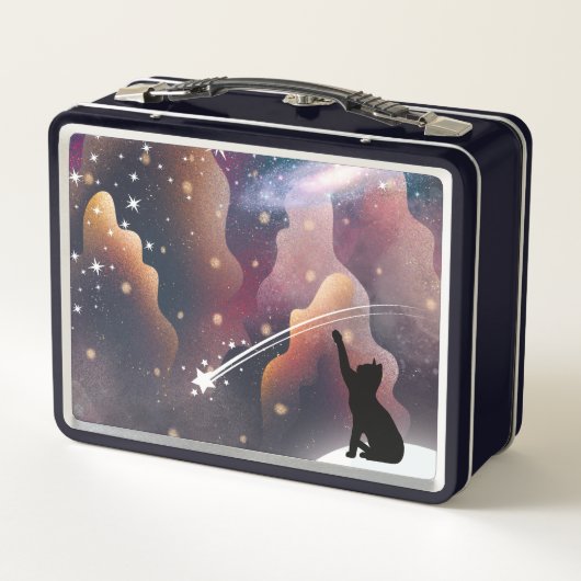 Lunch Box Étoile de tir de l'espace de chat noir (Dos)
