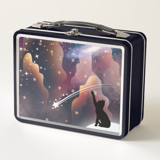 Lunch Box Étoile de tir de l'espace de chat noir (Devant)