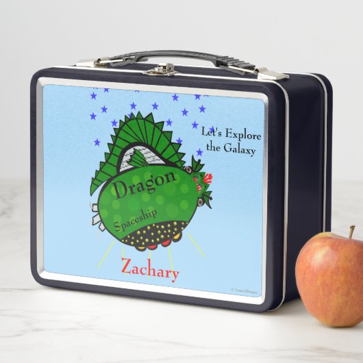 Lunch Box Étoiles Brown du dragon vert (En situation)