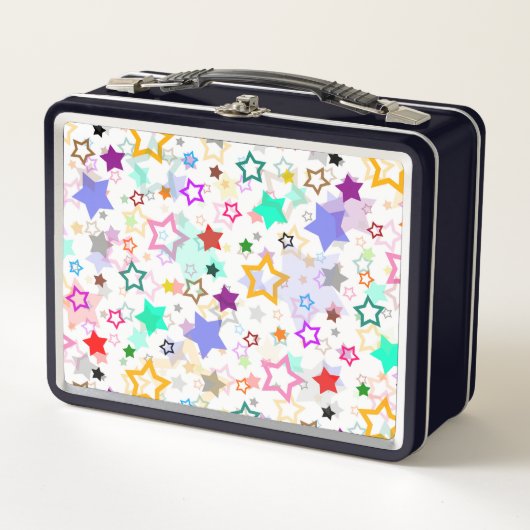 Lunch Box Étoiles colorées blanches (Devant)