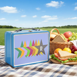 Lunch Box Étoiles colorées monogrammes sur violet clair, Enf