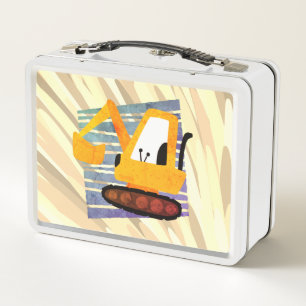 Lunch Box Excavateurs Jaunes Drôles Conception de Machines p