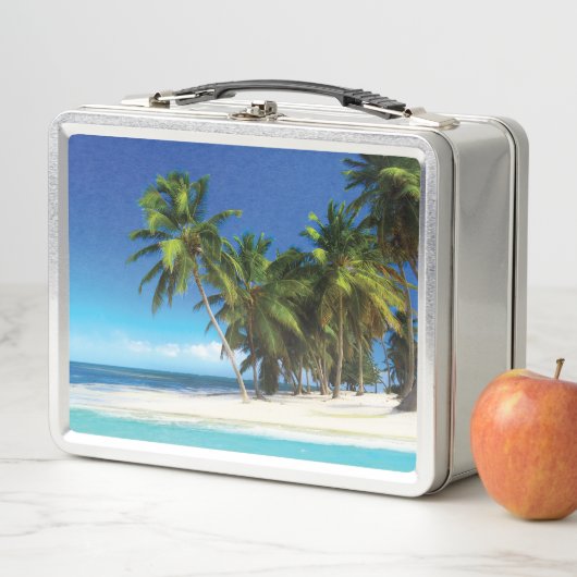 Lunch Box Exotic beach throw pillow (En situation)