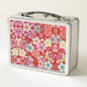 Lunch Box Falln Crimson Floral Chirimen (Dos)