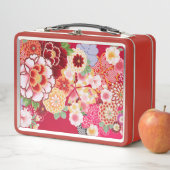 Lunch Box Falln Red Floral Burn (En situation)